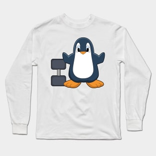 Penguin Bodybuilding Dumbbell Long Sleeve T-Shirt